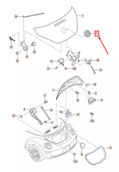 NEW VOLKSWAGEN BEETLE CABRIO 1Y REAR LID BADGE 1C0853630MULM