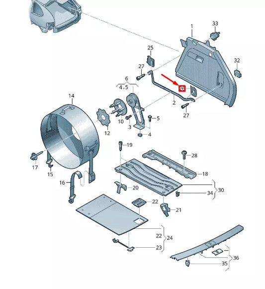 NEW VW TOUAREG 7P MK2 SPARE WHEEL REAR TRIM 7P686758682V