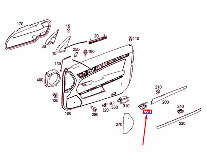 NEW MERCEDES-BENZ E COUPE C207 FRONT RIGHT DOOR MOULDING A2077207022 ORIGINAL