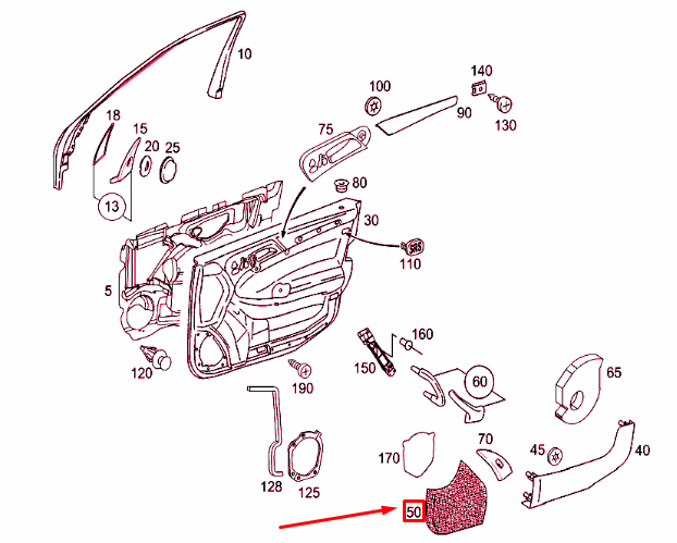 NEW MERCEDES-BENZ C W203 FRONT LEFT DOOR SPEAKER COVER A20372701889051 ORIGINAL