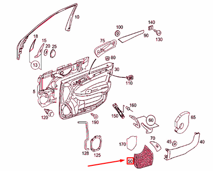 NEW MERCEDES-BENZ C W203 FRONT LEFT DOOR SPEAKER COVER A20372701889051 ORIGINAL