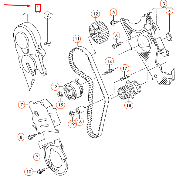 NEW AUDI A3 8P UPPER TOOTHED BELT GUARD 045109107F ORIGINAL