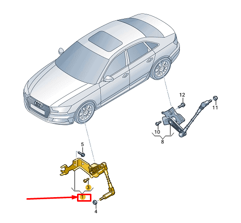 new audi q4 e-tron front left headlight level sensor 1ea412521c original