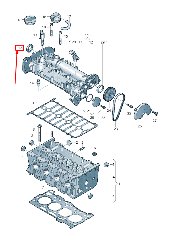 new vw beetle 5c camshaft shaft seal 04e103085af original