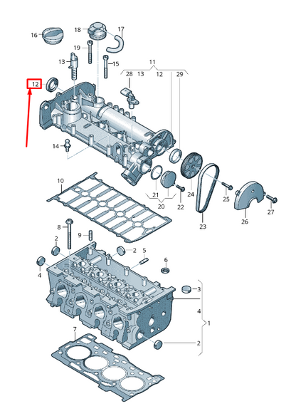 new vw beetle 5c camshaft shaft seal 04e103085af original