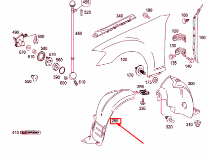 new mb s w221 front left wheel house cover front part a2216903330 original