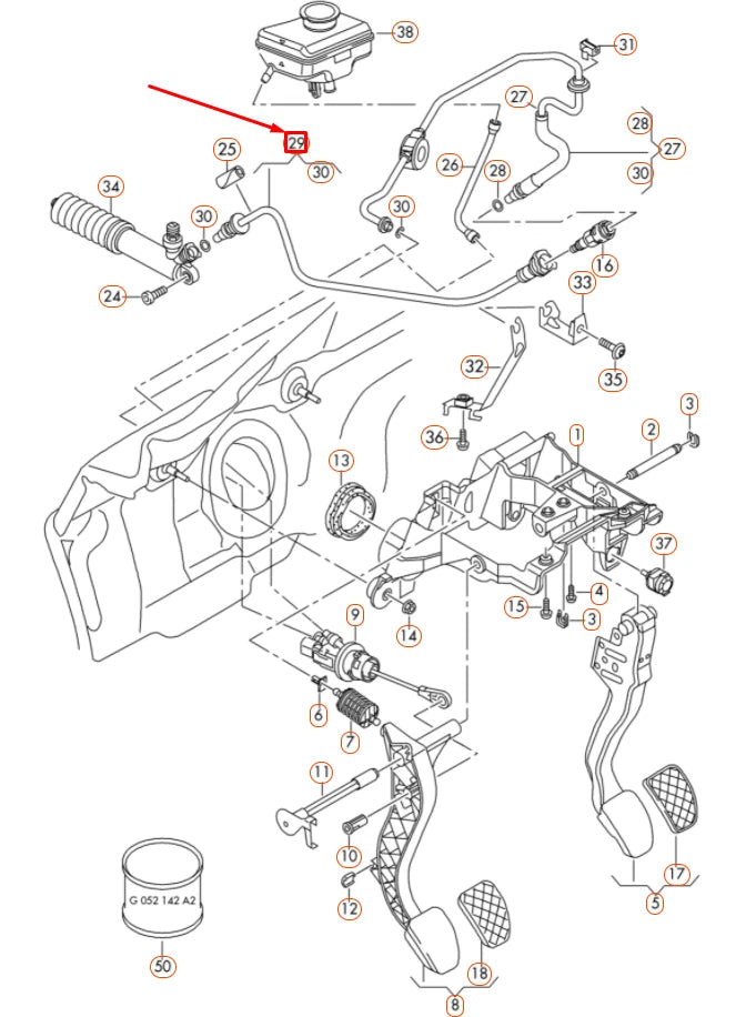 NEW AUDI A4 B8 CLUTCH LOWER PIPE LINE LHD 8K0721477D
