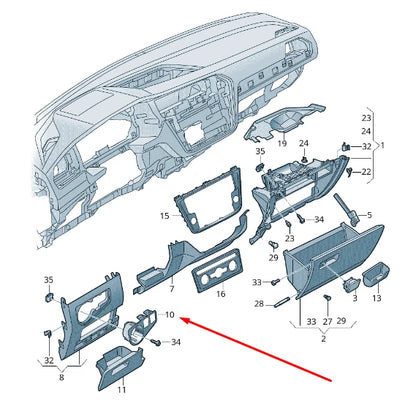 NEW VOLKSVAGEN TIGUAN ALLSPACE MK2 COMBI SWITCH FRAME LHD 5NN858341A81U
