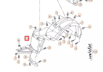 NEW AUDI A3 8P FRONT LEFT WHEEL HOUSING LINER FRONT PART 8P0821191C ORIGINAL