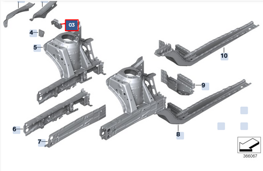 new bmw x1 f48 right bulkhead carrier support 41007408636 7408636 original