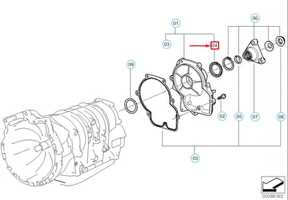 NEW BMW 5 E39 TRANSMISSION OUTPUT SHAFT SEAL REPAIR KIT 24137514548 ORIGINAL