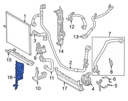 NEW MB SPRINTER W907 W910 LEFT RADIATOR AIR DEFLECTOR A9075050300 ORIGINAL