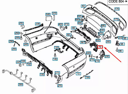 NEW MERCEDES-BENZ E W212 AMG RIGHT TAIL PIPE TRIM BRACKET A2128856814 ORIGINAL
