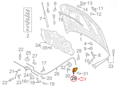 NEW AUDI A6 C7 ENGINE HOOD LATCH RELEASE OPENNER HANDLE LHD 8T1823633B ORIGINAL