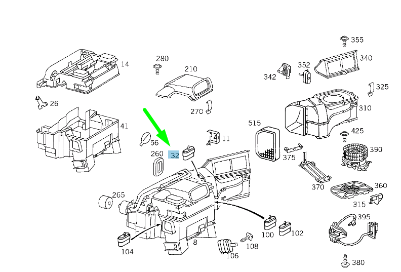 NEW MERCEDES-BENZ C W202 DEFROSTER FLAP ACTUATOR A2028000175 ORIGINAL