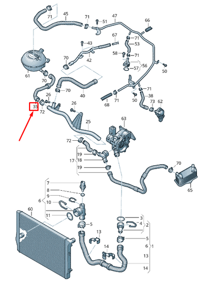 NEW VW SHARAN 7N ENGINE COOLANT HOSE 7N0122109C ORIGINAL