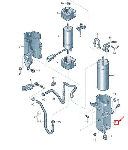 NEW VW TRANSPORTER VI T6 FUEL FILTER RETAINER 7E0127224C