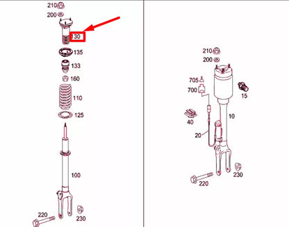 NEW MERCEDES-BENZ ML W164 FRONT STRUT SPRING PLATE PARTS KIT A1643200026