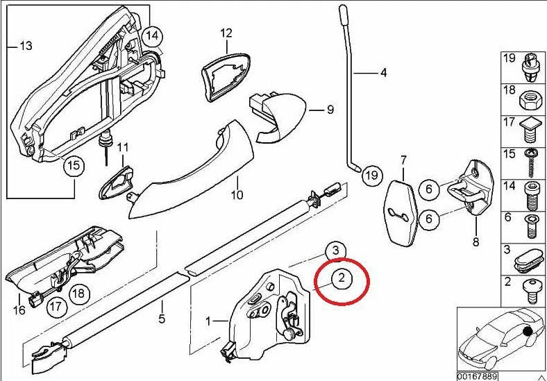 NEW BMW X5 E53 REAR LEFT DOOR LOCK WITH MOTOR ACTUATOR 51228402601 ORIGINAL
