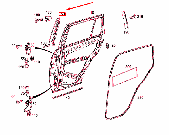 new mercedes-benz glk x204 b-pillar left outside trim a2046901587 original