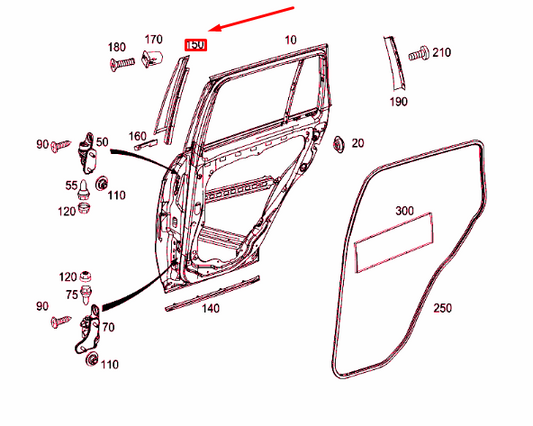 new mercedes-benz glk x204 b-pillar left outside trim a2046901587 original