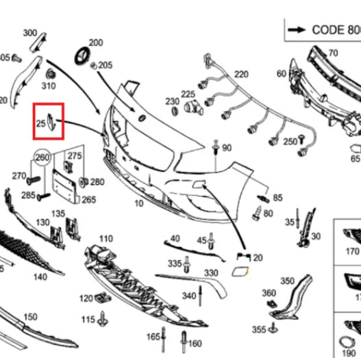 NEW MB A W176 FRONT BUMPER TOW HOOK EYE CAP COVER A17688510229999