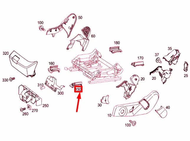 NEW MB C W204 FRONT RIGHT SEAT FRONT OUTER RIGHT COVER A20491902209051 ORIGINAL