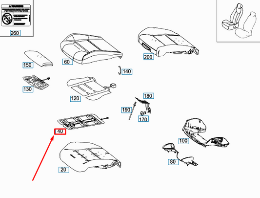 new mb cla c117 front right seat occupancysensor lhd a4539050100 original