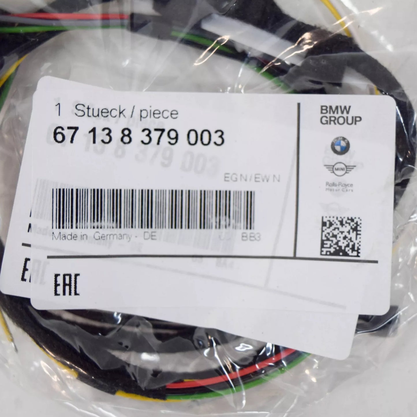 NEW BMW 3 E46 LEFT DOOR OUTSIDE MIRROR WIRING 67138379003 8379003 ORIGINAL