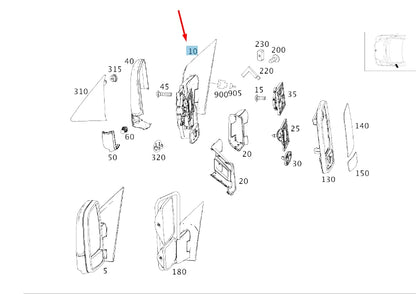 NEW MB SPRINTER W906 FRONT LEFT SIDE OUTER DOOR MIRROR LHD A0008105819 ORIGINAL