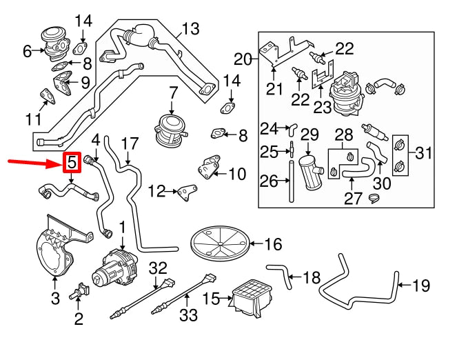 NEW AUDI A6 AVANT C6 OUTLET SECONDARY AIR INJECTION HOSE 06E133817P ORIGINAL