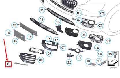 NEW BMW X6 E71 FRONT BUMPER LEFT PRIMED TRIM BAR 51118056787 8056787 ORIGINAL