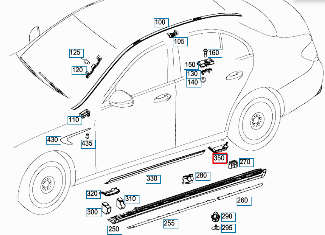 NEW MERCEDES-BENZ E W213 REAR RIGHT LOWER COVER A2136980207 ORIGINAL