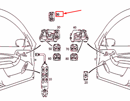 NEW MB S W220 FRONT LEFT MIRROR ADJUSTMENT SWITCH LHD A22082115517C45 ORIGINAL