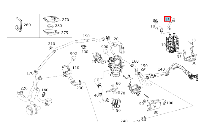 NEW MERCEDES-BENZ C COUPE C205 HEATING PIPE A2055060200 ORIGINAL