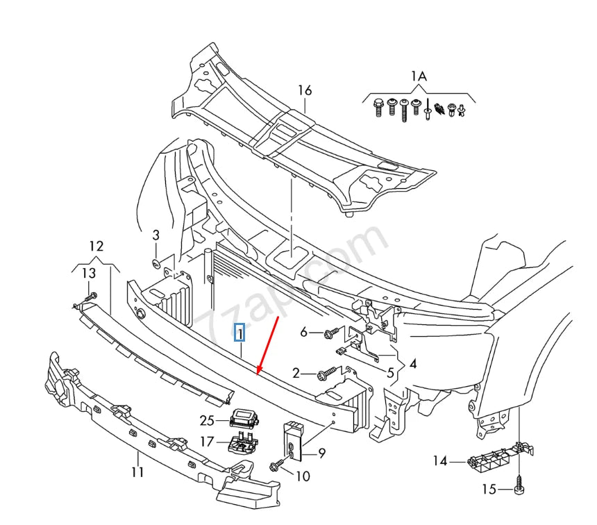 NEW AUDI A8 D4 FRONT BUMPER REINFORCEMENT BAR 4H0807109B 2015 ORIGINAL