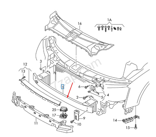 NEW AUDI A8 D4 FRONT BUMPER REINFORCEMENT BAR 4H0807109B 2015 ORIGINAL