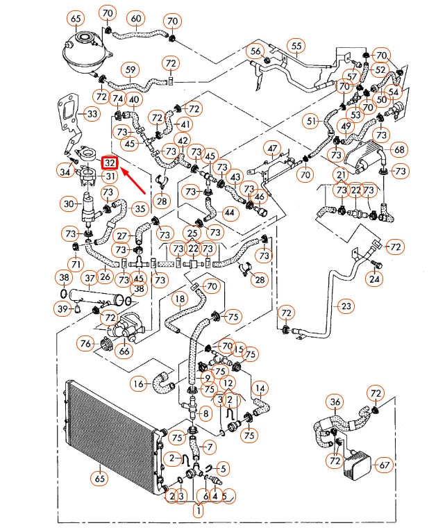 NEW VOLKSWAGEN EOS AUXILIARY WATER PUMP MOUNT 035959209F ORIGINAL