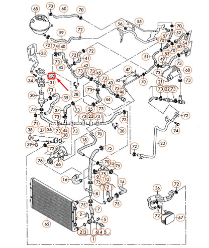 NEW VOLKSWAGEN EOS AUXILIARY WATER PUMP MOUNT 035959209F ORIGINAL