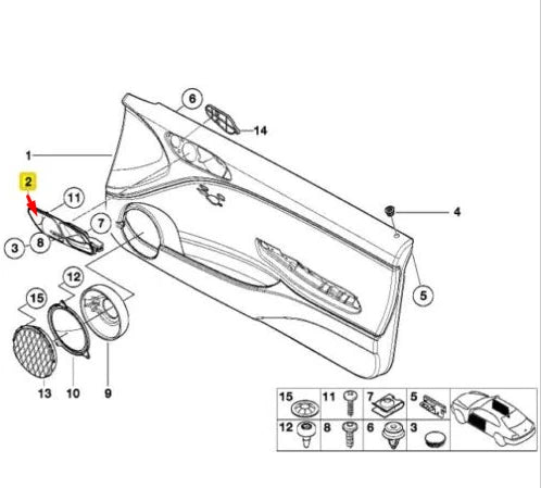 NEW BMW 3 E46 M INTERIOR INNER FRONT LEFT DOOR HANDLE 51418222705 ORIGINAL