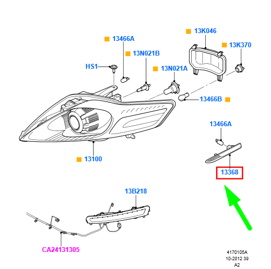 new ford mondeo mk4 front left indicator side repeater 1571282 original