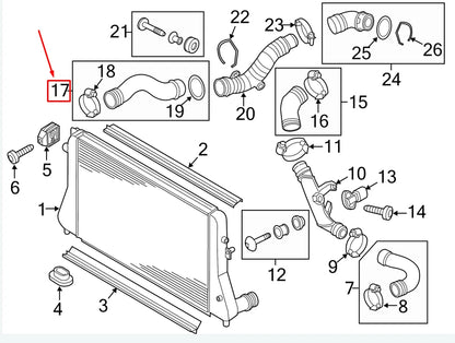 NEW VW CC 35 TURBOCHARGER INTERCOOLER HOSE 3C0145832R ORIGINAL