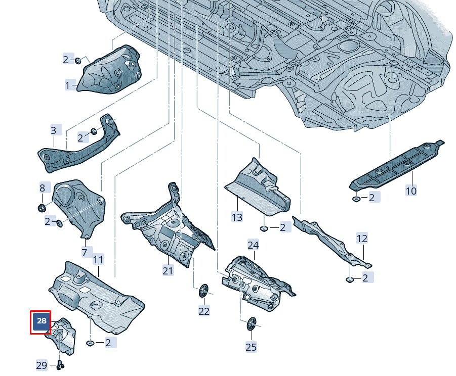 new audi rsq8 4mn right heat protection 4m0825730 original