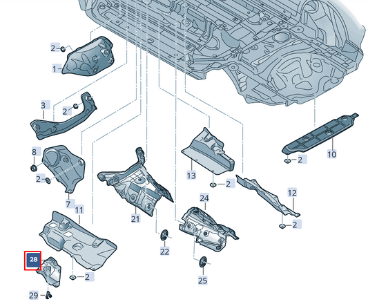 new audi rsq8 4mn right heat protection 4m0825730 original