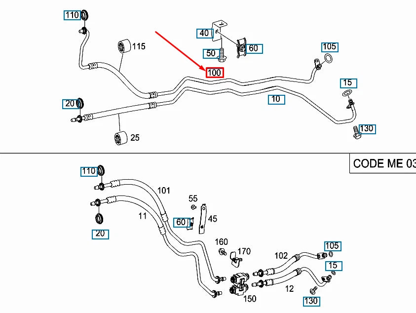 NEW MERCEDES-BENZ ML W164 OIL COOLER LINE A1645004672 ORIGINAL