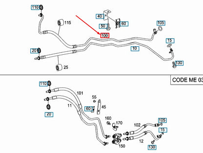 NEW MERCEDES-BENZ ML W164 OIL COOLER LINE A1645004672 ORIGINAL