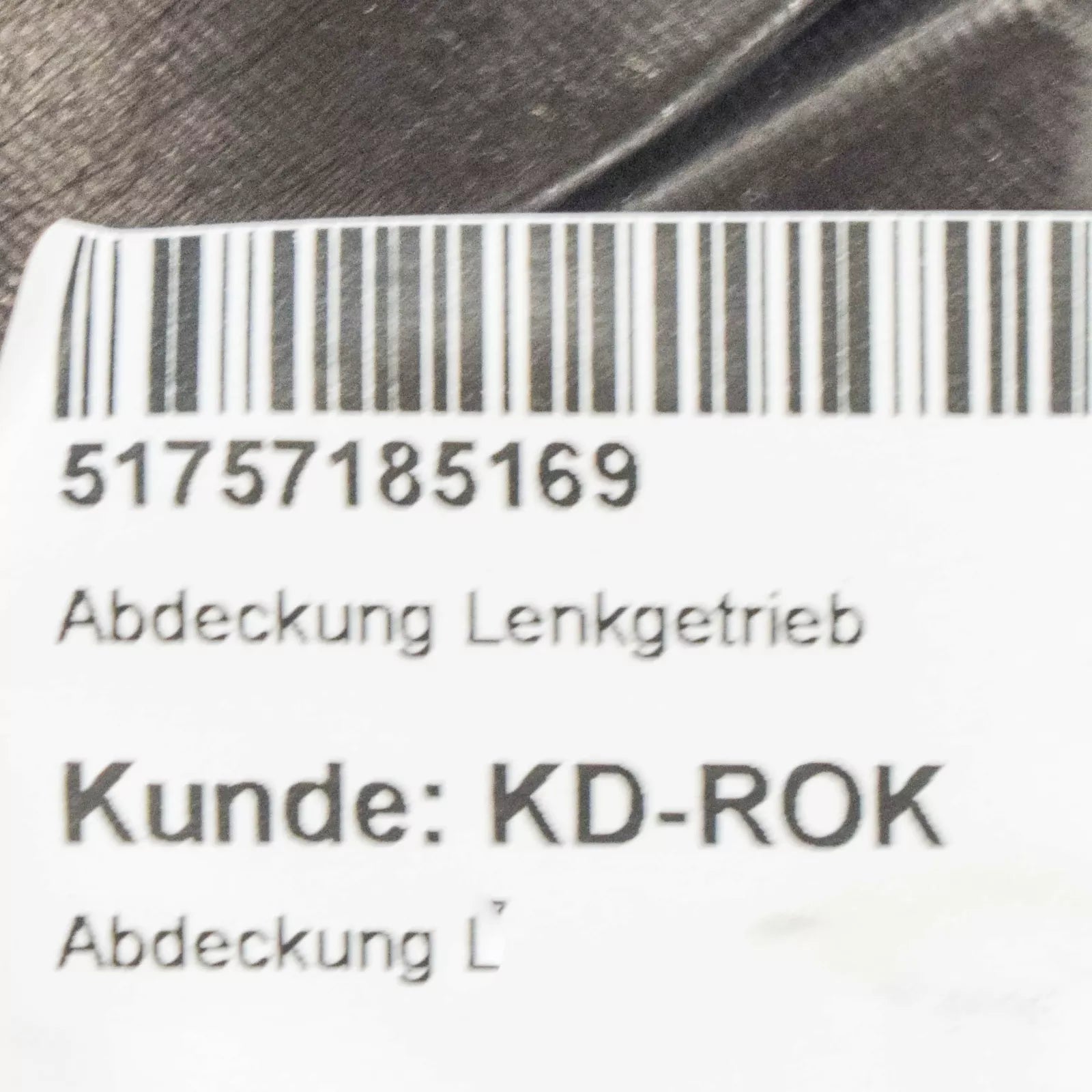 NEW BMW 5 F10 2017 LEFT STEERING GEAR COVER 51757185169 ORIGINAL