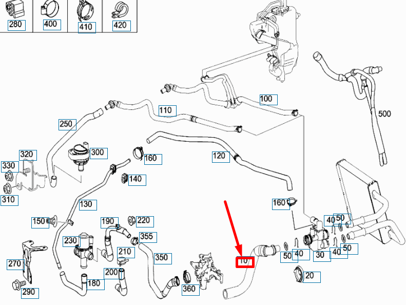 NEW MERCEDES-BENZ E W211 HEATER HOSE A2118328294 ORIGINAL