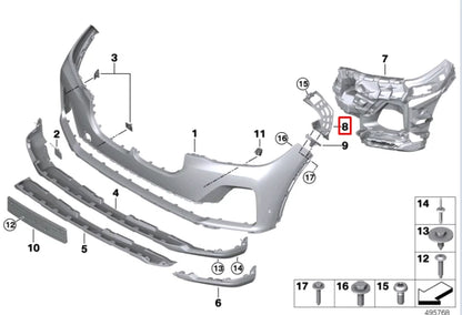 NEW BMW X7 G07 FRONT RIGHT BUMPER BRACKET 7458364 51117458364 ORIGINAL