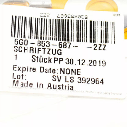 NEW VW GOLF VII BA5 REAR TAILGATE EMBLEM BADGE LABEL 5G08536872ZZ